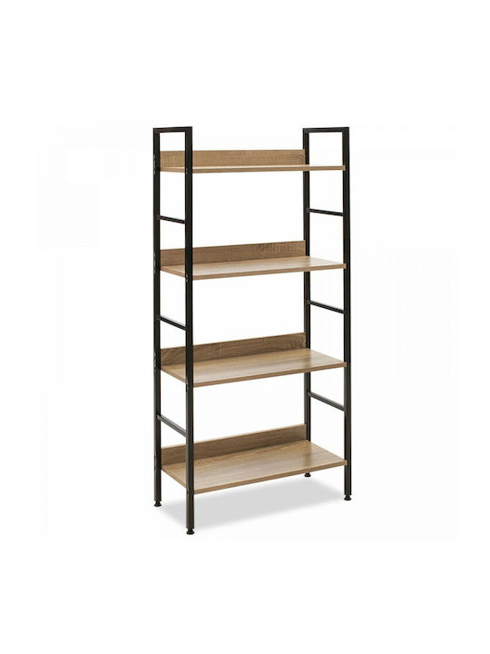 Bookcase Ramon Natural - Black 60x28x125.5cm