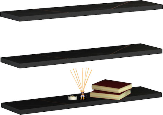 Wandregal Fb98966.13 Melamin in Schwarz Marmor 60x14,5 cm