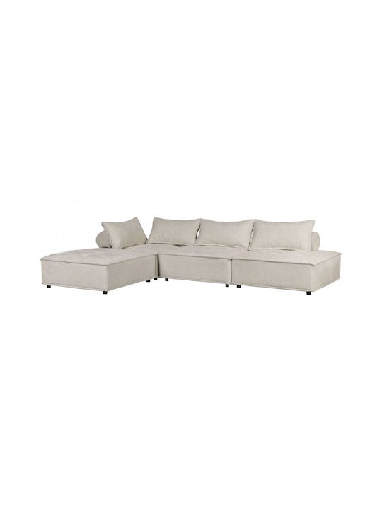 Larry Ecksofa mit Umkehrbarer Winkel Ecru 301x201x75cm