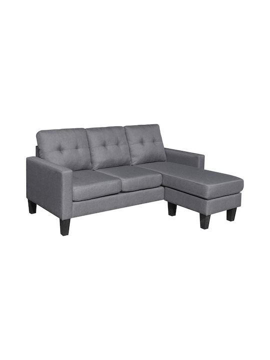Meggy Corner Couch with Reversible Angle Grey 184.5x129x86 cm