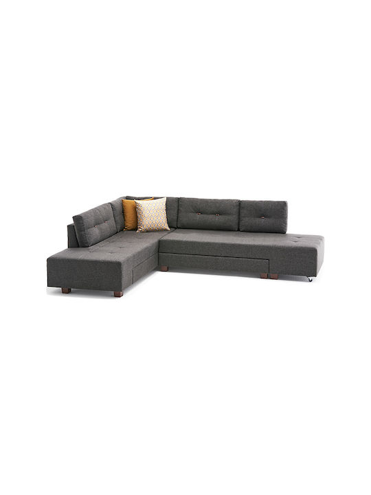 Manama Ecke Sofa mit Bett mit Linke Ecke Anthrazit 280x206x85cm