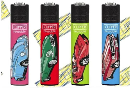 Clipper Großes Feuerzeug 24 Stück (Verschiedene Designs oder Farben)
