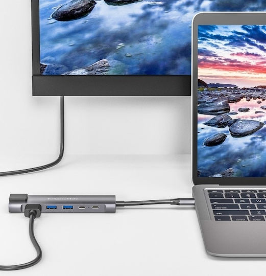 Kruger & Matz USB-C Лаптоп Докинг Станция с HDMI 4K PD Сива (KM0391.2)