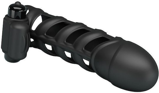 Pretty Love Penis Sleeve II Silicone Προέκταση Πέους με Δόνηση Μαύρη 16.5cm