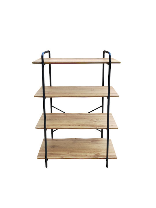 Bibliotecă Amora Natural/Black 80x34x112cm
