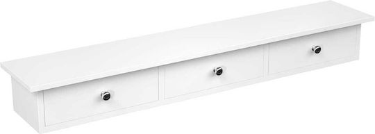 Wall Living Room Cabinet Made of White MDF 80x15x10cm
