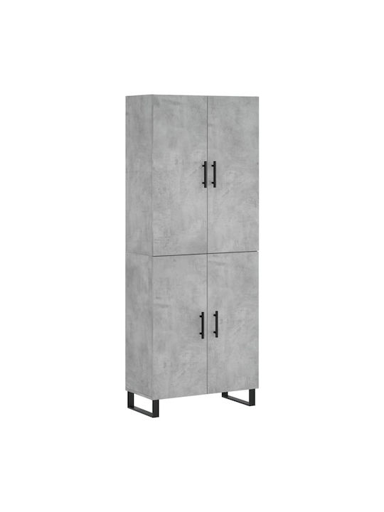 Grey Bookcase 69.5x34x180cm