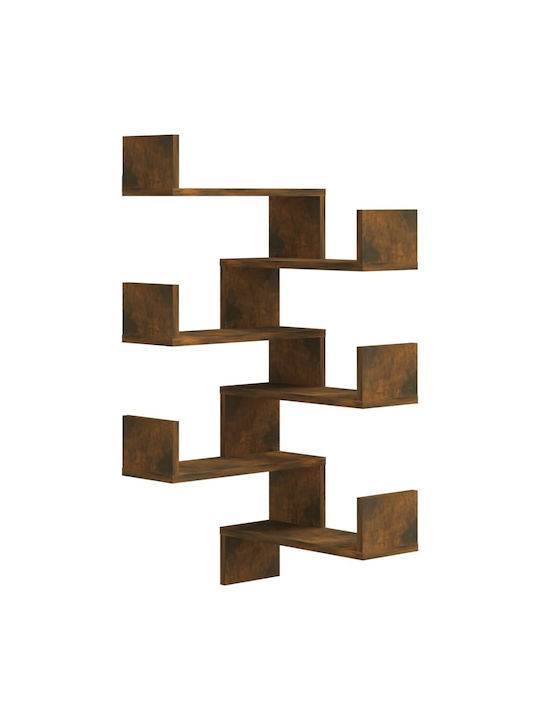 Γωνιακά Ράφια Τοίχου Καπνιστή Δρυς (2τμχ) 40x40x50εκ.