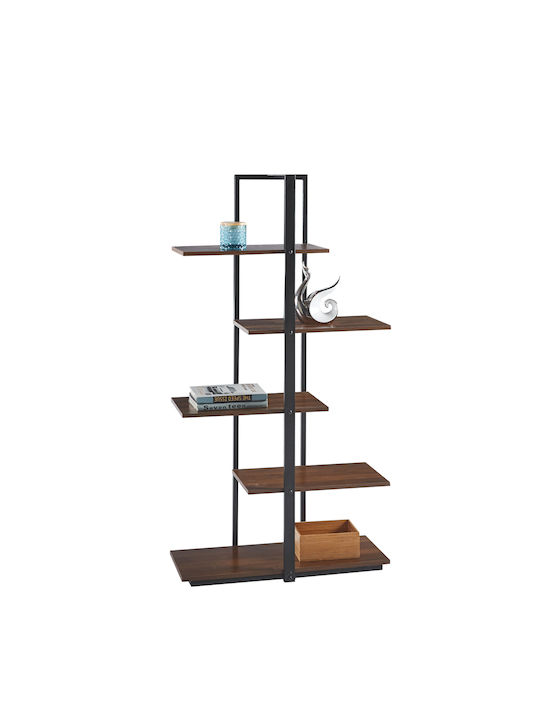 Bibliotecă Omni Black / Walnut 80x34x151cm