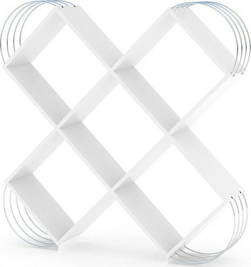 Bibliotecă Case Albă / Cromată 120x25x120 cm Bibliotecă Case Albă / Cromată 120x25x120 cm