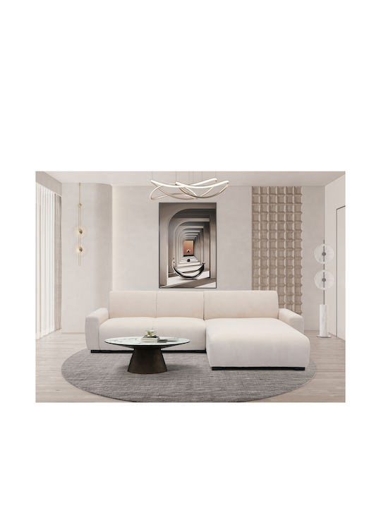 Triana Corner Couch Bed with Reversible Angle Beige 287x161x71cm