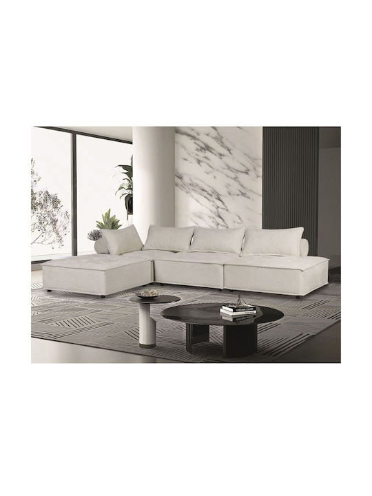 Larry Ecksofa mit Umkehrbarer Winkel Ecru 301x201x75cm