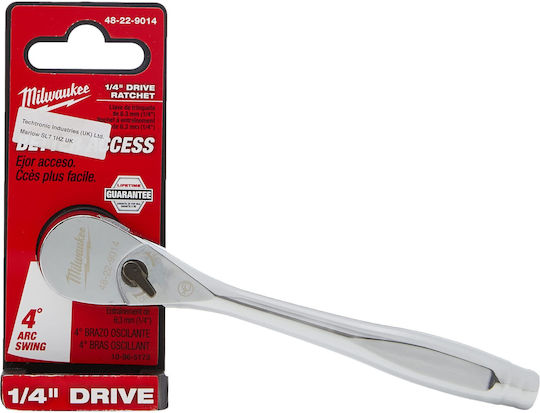 Milwaukee Chei cu clichet 90 Dinti cu Patrat 1/4" Lungime 15.2cm.