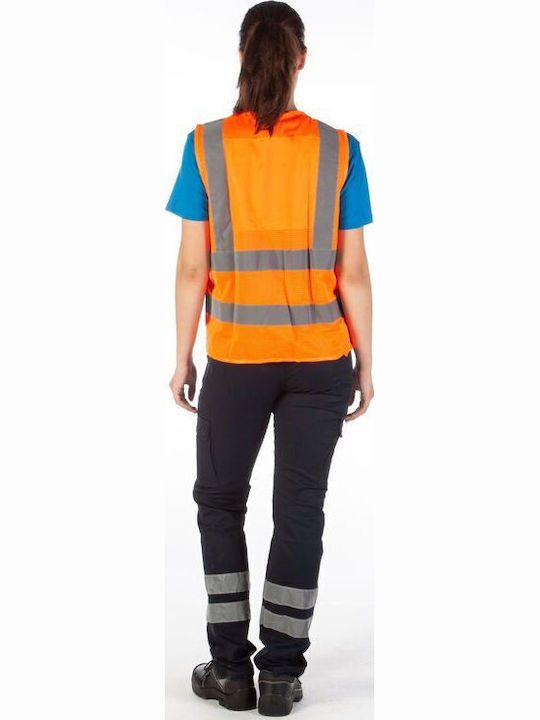 Fageo Bărbați Vestă de siguranță cu benzi reflectorizante Portocaliu