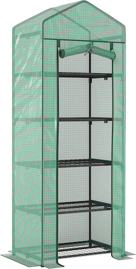 Outsunny Mini Greenhouse Flowers or Vegetables Steel Plastic 69l x 49w x 193h cm Green