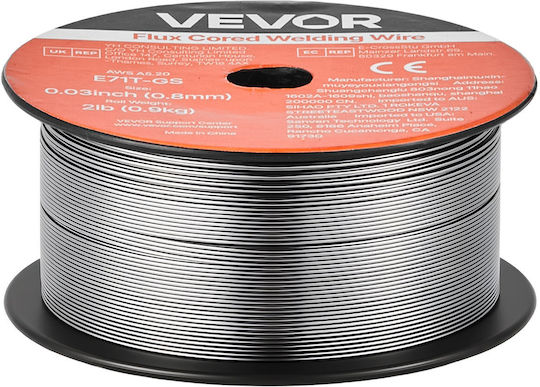 Σύρμα Συγκόλλησης Vevor Flux Core Mig E71t-gs 0,8mm 0,9kg Αέριο Χωρίς Αέριο Συγκόλληση Ήπιου Χάλυβα Χαμηλή Εκτόξευση Συγκόλληση Τόξου Όλες Τις Θέσεις Αυτοπροστατευόμενο Εξωτερική Χρήση Συσκευασία 3 Ρολών