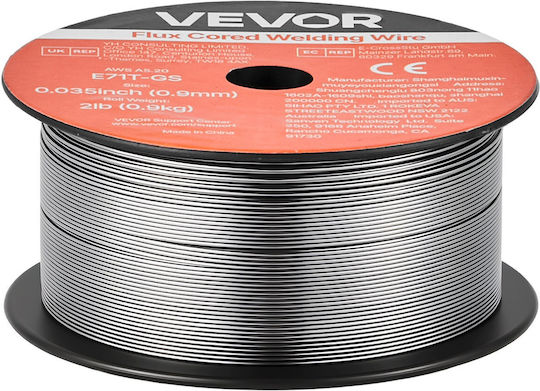 Заваръчна Тел Mig Flux Core Vevor E71t-gs 0,9mm 0,9kg Газ Без Газ За Заваряване На Мек Въглероден Стомана Ниско Пръскане Дъгова Заварка Всички Позиции Самозащитен Външна Употреба Опаковка 3 Рола