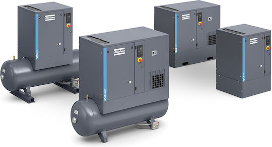 Atlas Copco Κομπρεσέρ Αέρος 145dB με Ισχύ 15hp και Αεροφυλάκιο 500lt