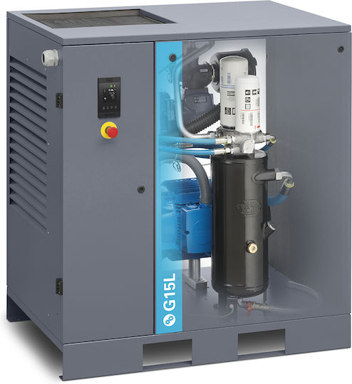 Atlas Copco G15P Въздушен компресор 145дБ с Мощност 20к.с и Резервоар 270лт 8153289155