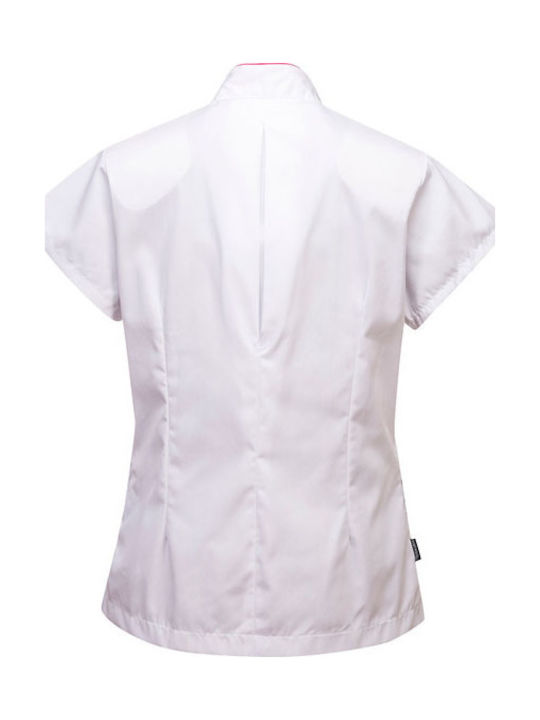 Damen Kurzarm Jacke Arbeit Weiß