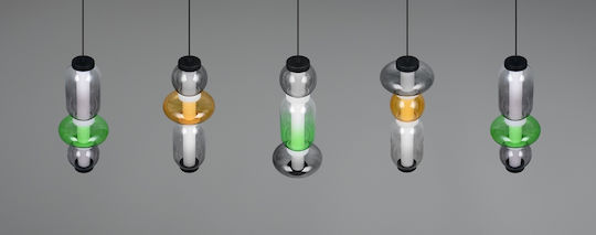 Trio Lighting Κρεμαστό Φωτιστικό Πολύχρωμο Ράγα 100x12x200εκ.