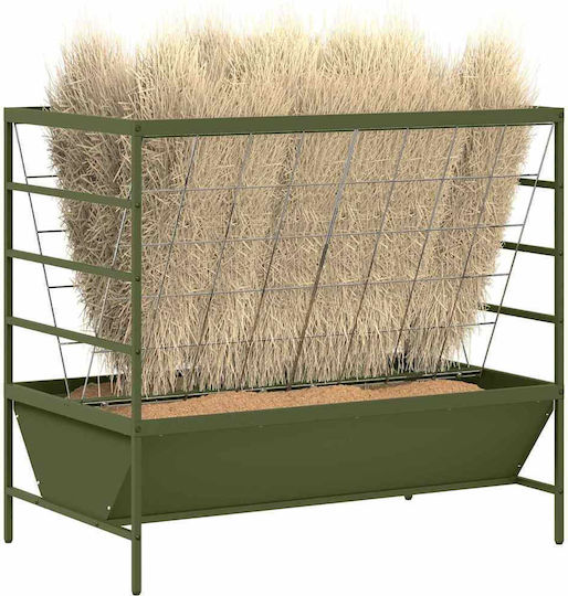 vidaXL Metal Sheep Feeder with 15kg Capacity 100x60x90cm