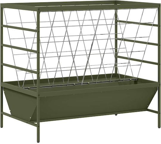 vidaXL Metal Sheep Feeder with 15kg Capacity 100x60x90cm