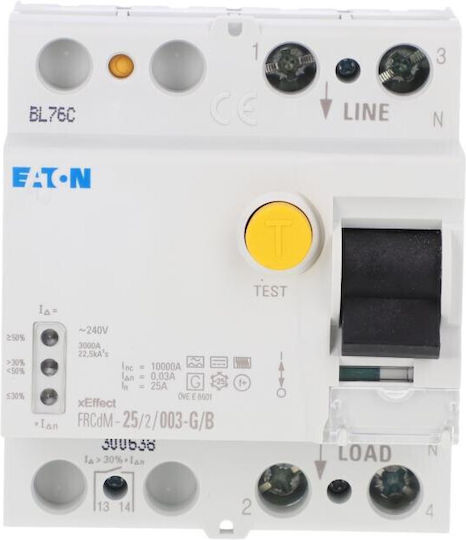 Eaton Ρελέ Ράγας Διαρροής 25A