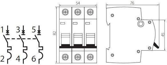 Kanlux Three-Pole Rail Switch 16A