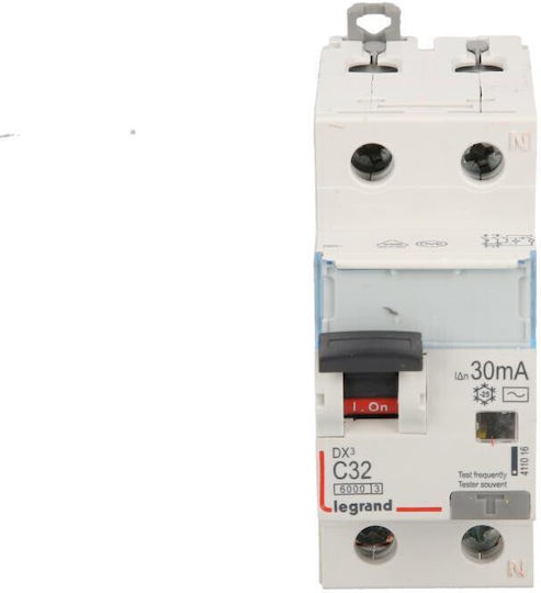 Legrand DX3 Ρελέ Ράγας Διαρροής 32A Διπολικό 30mA