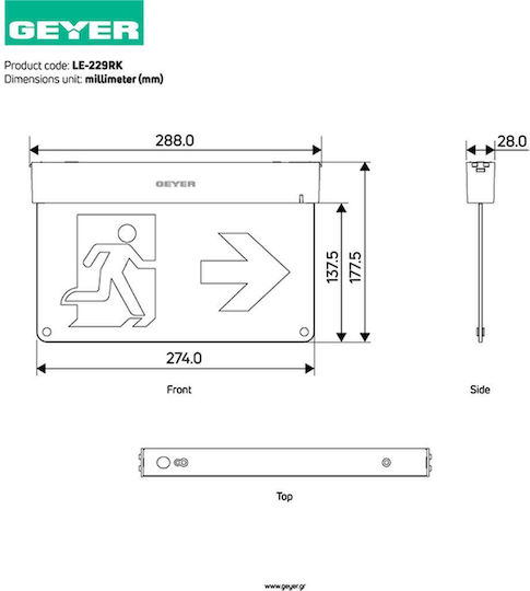 Geyer Kit Eingebaute LED Sicherheitsbeleuchtungs-Scheinwerfer Le-229
