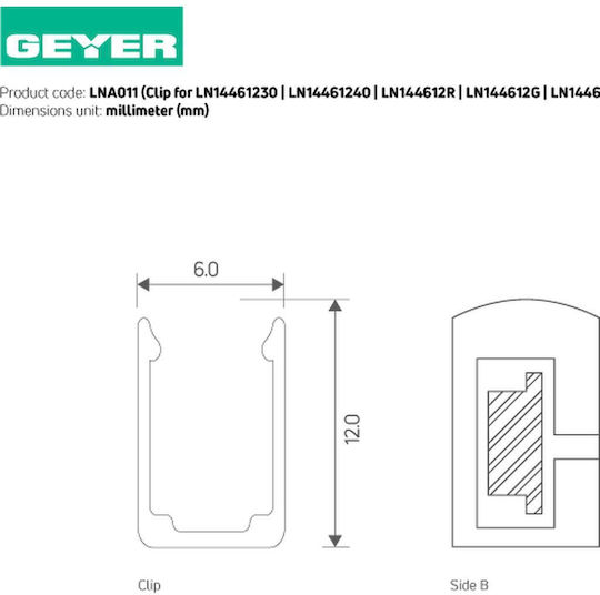 Geyer Clips Endkappen Neon Led 6x12mm