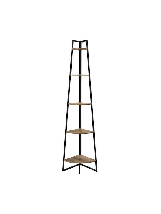 Γωνιακή Βιβλιοθήκη Καφέ 34.5x34.5x180εκ.