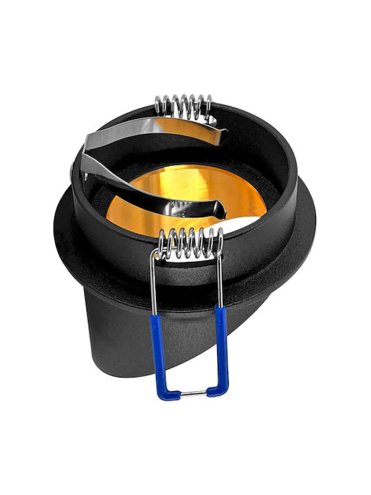 Geyer Round Recessed Spot with GU10 Bulb Base Black
