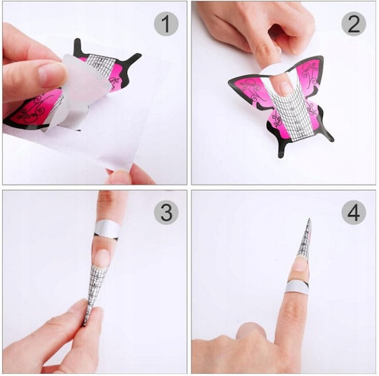 300 Φόρμες Διπλού Πάχους Manicure Butterfly Shape