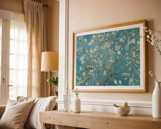 Poster Van Gogh Almond Blossom Art104 50cm X 70cm Black Wooden Frame