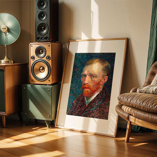 Poster Van Gogh's Portrait Art112 50cm X 70cm Black Wooden Frame