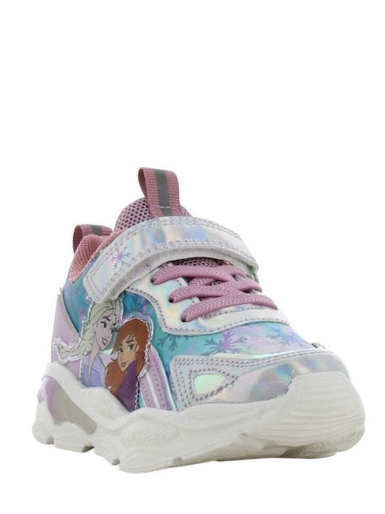 Frozen Kids Anatomic Sneakers with Hoop & Loop Closure and Lights Multicolour