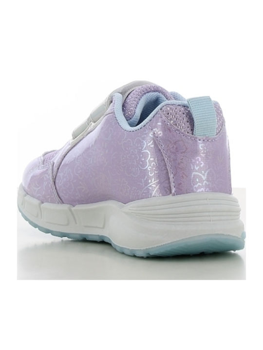 Παιδικά Sneakers Ανατομικά με Σκρατς & Φωτάκια Λιλά