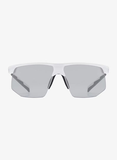 Uvex Cycling Glasses With White Frame And Mirror Transparent Photochromic Lenses