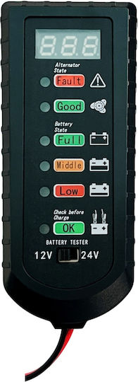 Tester Digital de Baterii cu Cleme de Crocodil