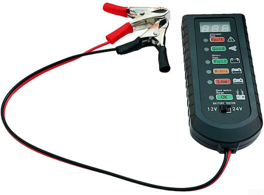 Tester Digital de Baterii cu Cleme de Crocodil
