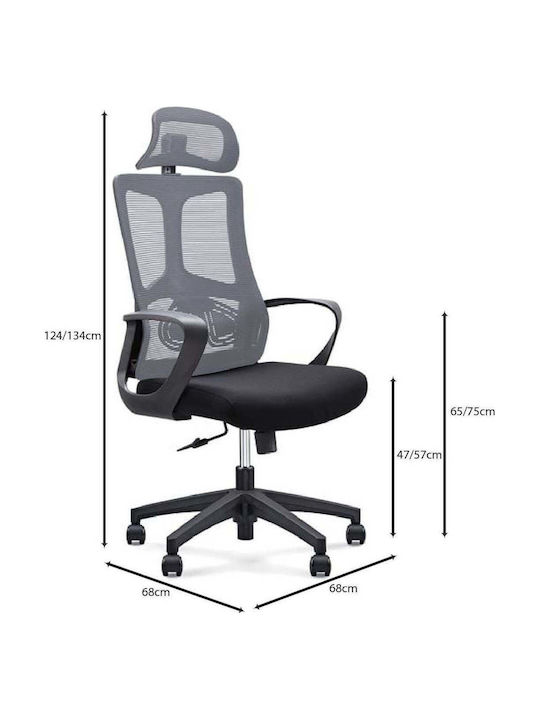Executive Office Chair with Arms Gray