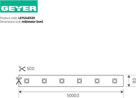Geyer LED Лента 24V Студено Бяла Светлина 5m