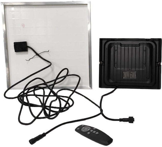 Waterproof Solar LED Floodlight 200W Cold White 6500K with Remote Control IP67