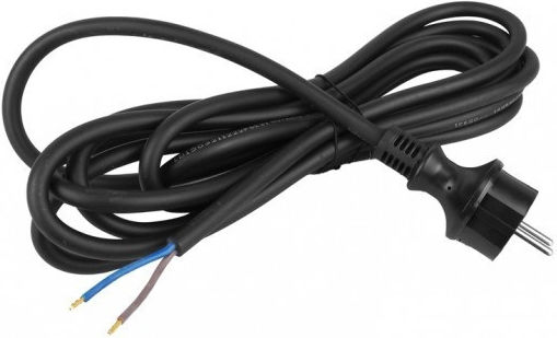 H07RN-F Power Cord Type H07RN-F with Cable Properties 2x1mm² in Black Colour 2m Flexible