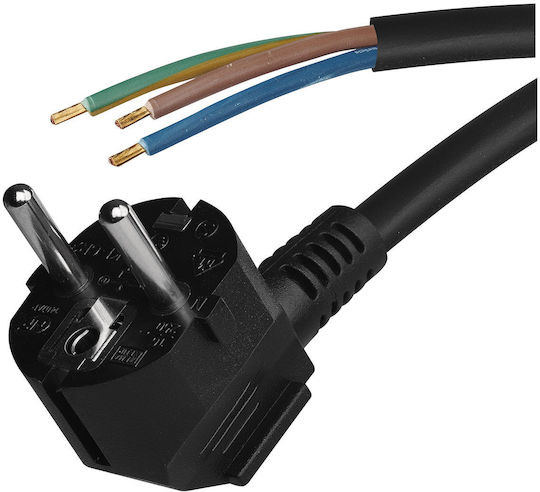 Emos Power Cord Type NYL with Cable Properties 3x1.5mm² in Black Colour 1m