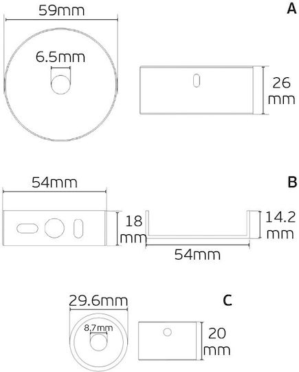 Keiso White Flexible Round Tube Pendant Mount Base Led Vk Ø25mm Vk 24 2835w Cp W 78001-701115