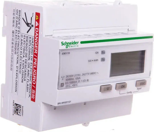Schneider Electric Pulse Counter for Electric Panel Digital Rail Three-phase Modbus A9MEM3155