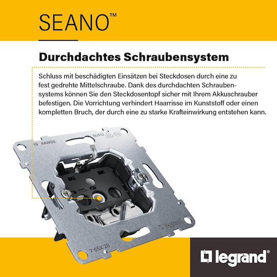 TV-R-SAT Enddose Mechanismus Aluminium Seano 765269 Legrand 765269